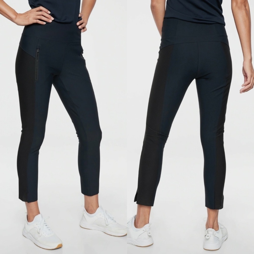 NWT Athleta Stellar Crop Pant in Navy Blue & Black